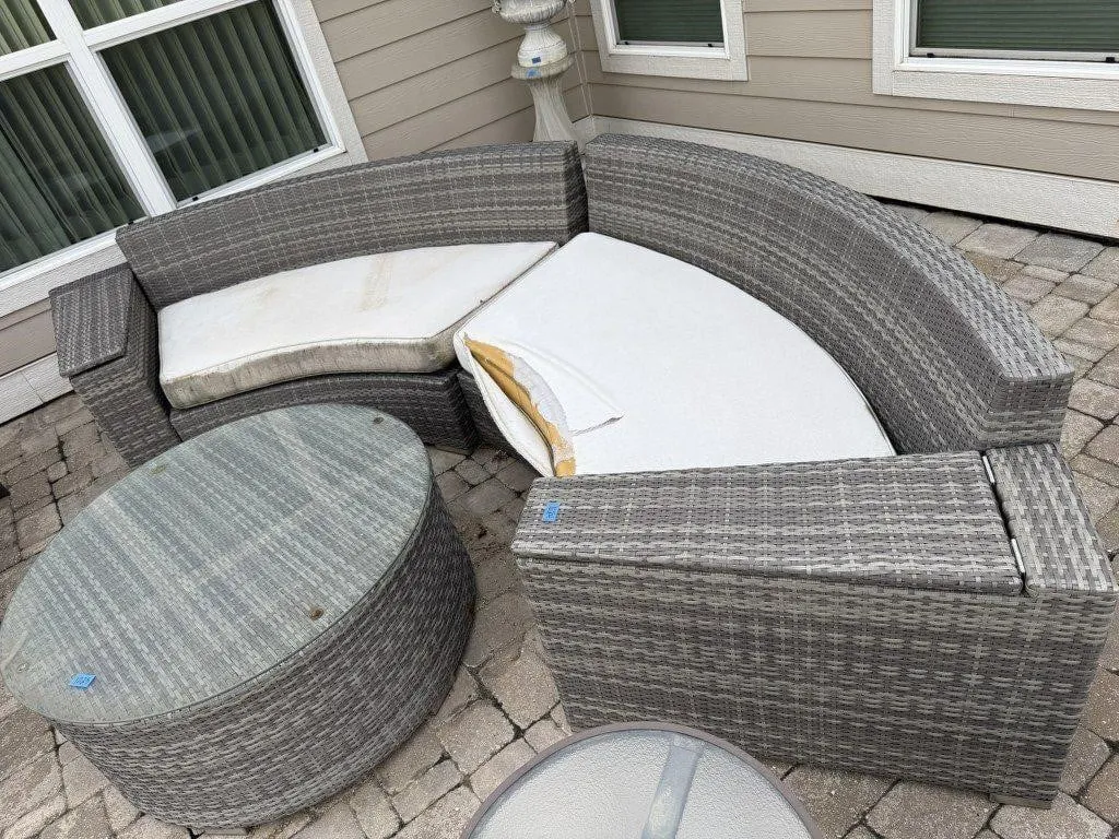 Patio sofa, 4 piece set with cushions