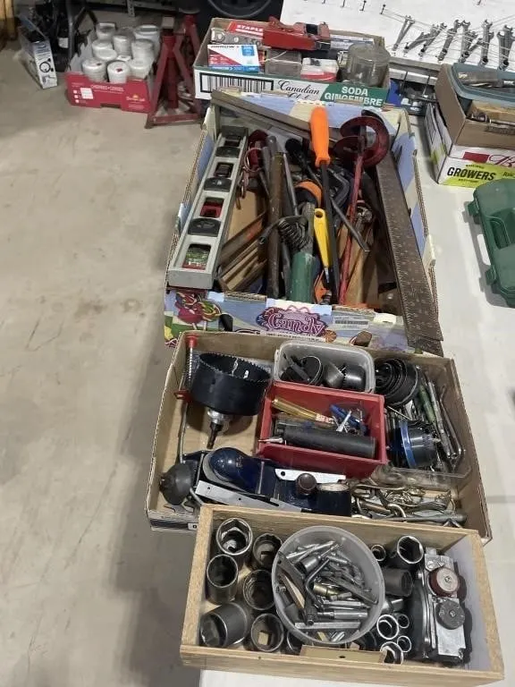 Wrenches, Screw Drivers, Hole Saws, Levels, Square