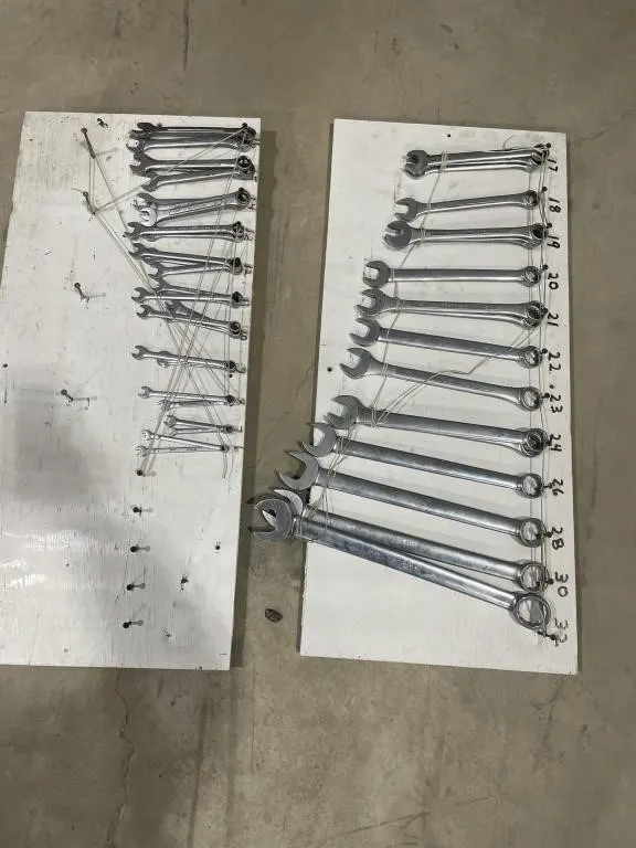 Metric Size Wrenches On Size Board - Sizes 6-32