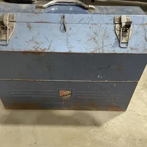 Blue Beach Tool Box Filled W/ Misc. Brass