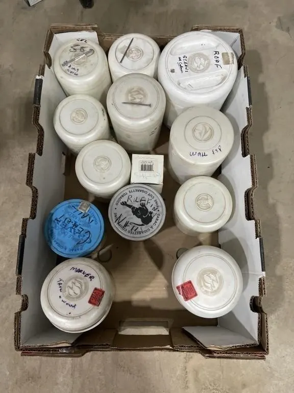 Box W/ Various Nails, Repair Kit & More
