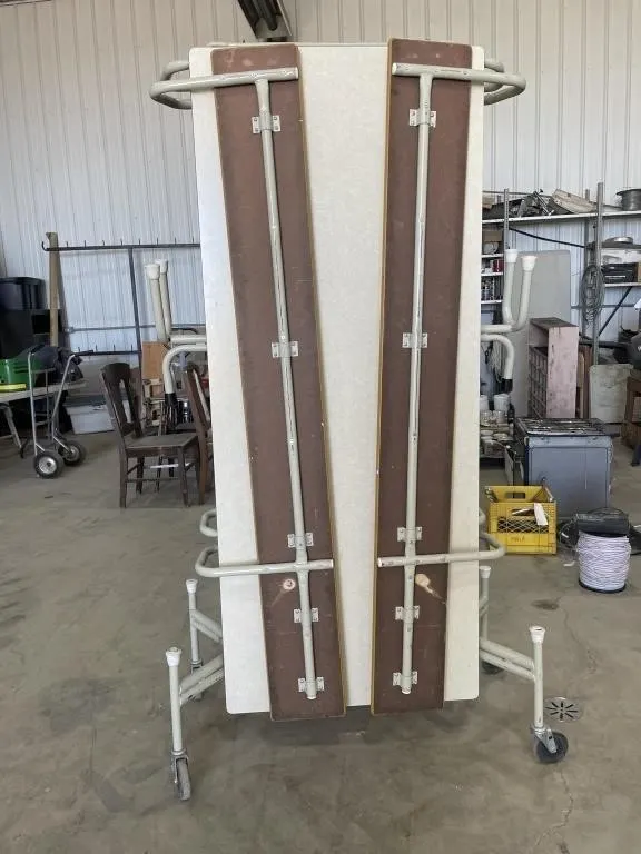Folding Table W/ Seats On Wheels
