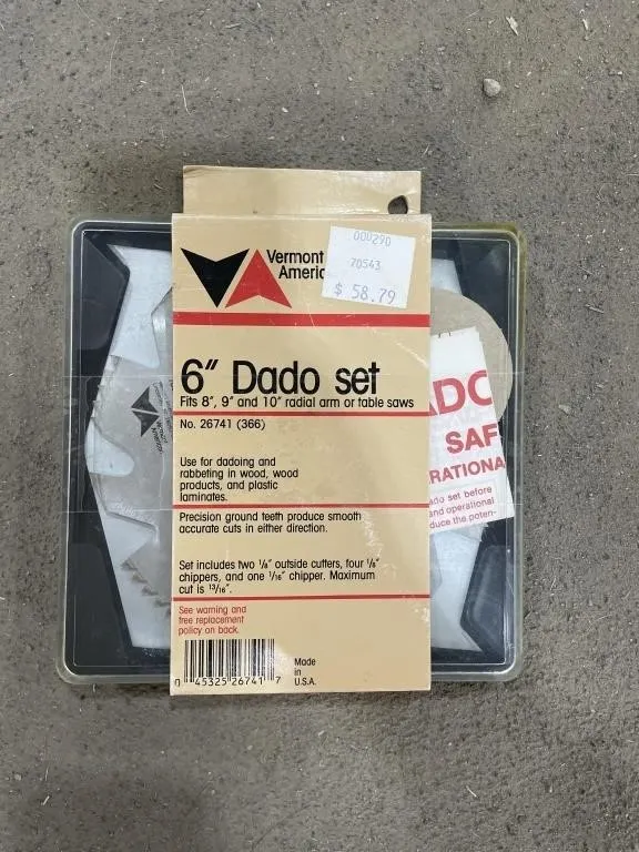NEW 6" Dado Set