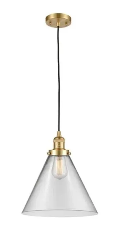 Cone 1 Light 12" Cord Hung Mini Pendant
