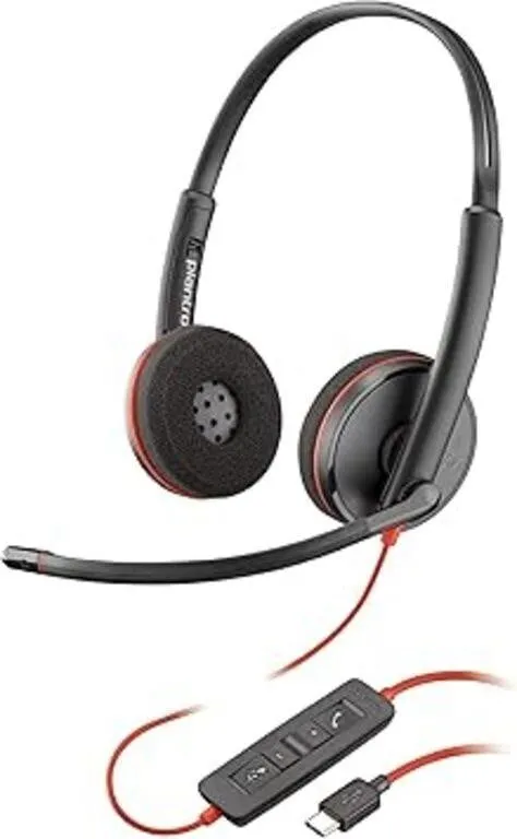 Poly Blackwire 3220 Wired Corded USB Headphones (