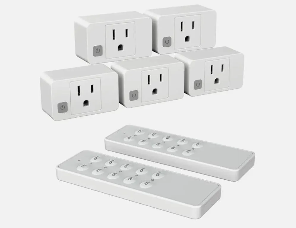 Wireless Remote Control Outlet Kit | 5 Plug Sockes
