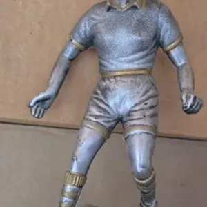 Soccer player antique silver and gold Trophy