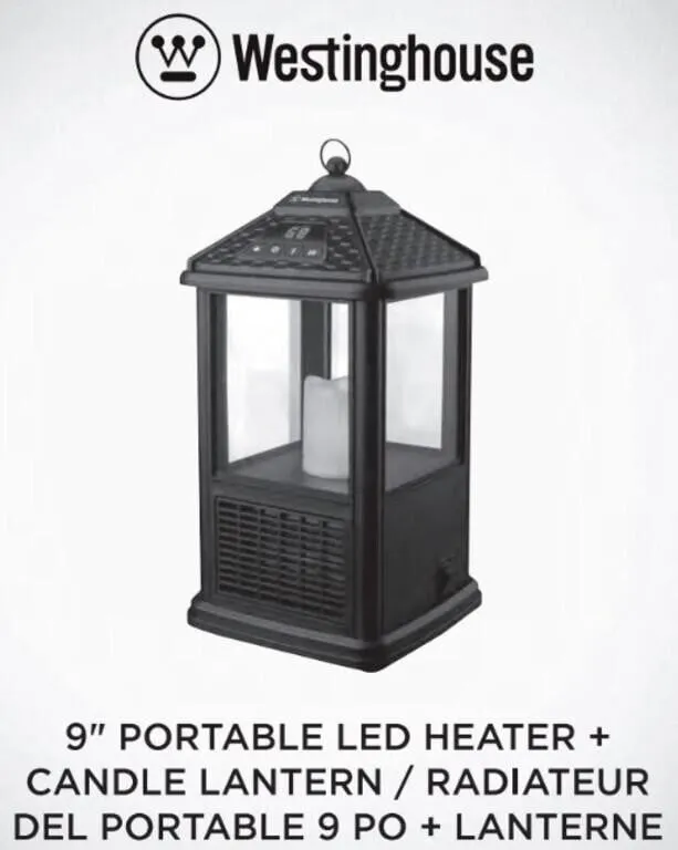 Westinghouse 9" Portable LED Heater + Candle Lan