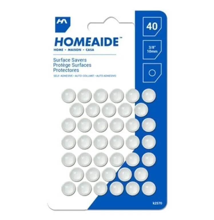 40pc 3/8" Surface Saver Plastic Adhesive Bumper Pe