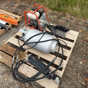 Bertha torch w/ LP tank, hyd cylinder, 7) unused 14” sweeps & 2” cast iron pump w/ Honda GX120 4hp engine