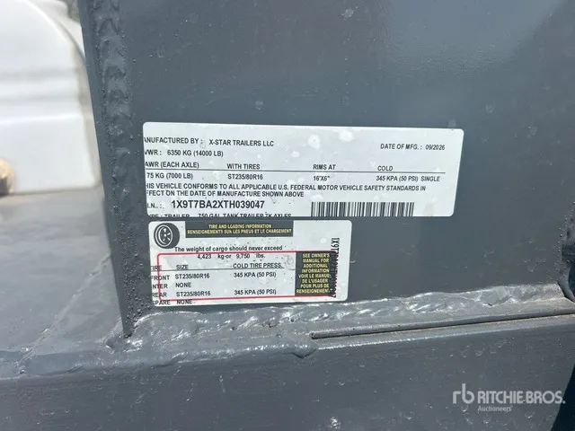 2026 X-STAR 750 gal T/A Tanker Trailer (Unused)