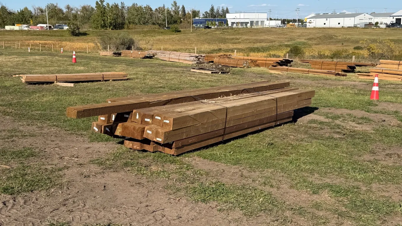 Approx (29) 12'-20'L x 4"-6"W x 6"H Assorted Treated Lumber