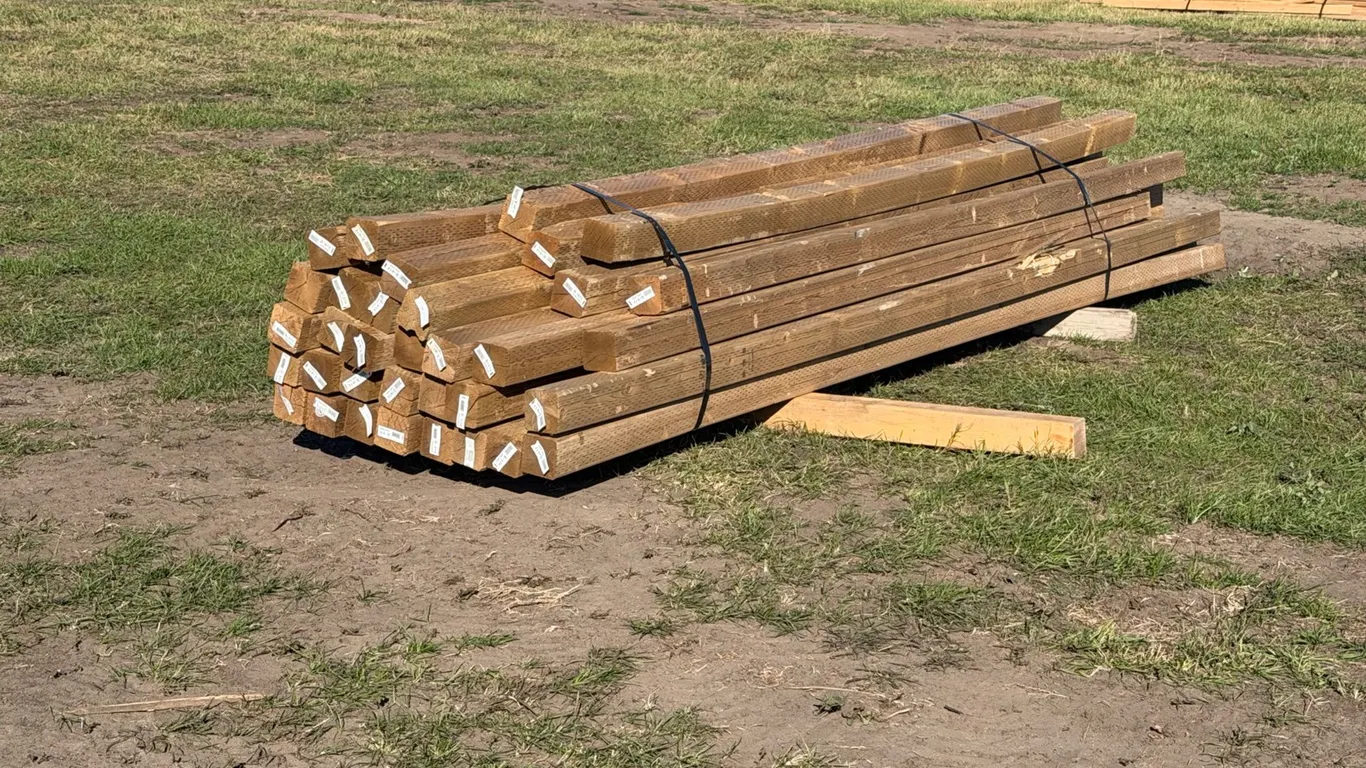 Approx (32) 10'-12'L Assorted 4 x 4 Treated Lumber