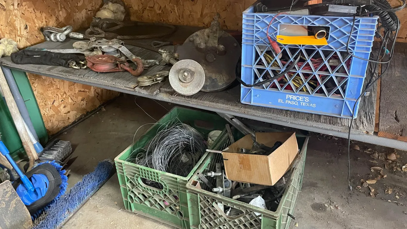 Bottom Two Shelves of Assorted Hardware and More