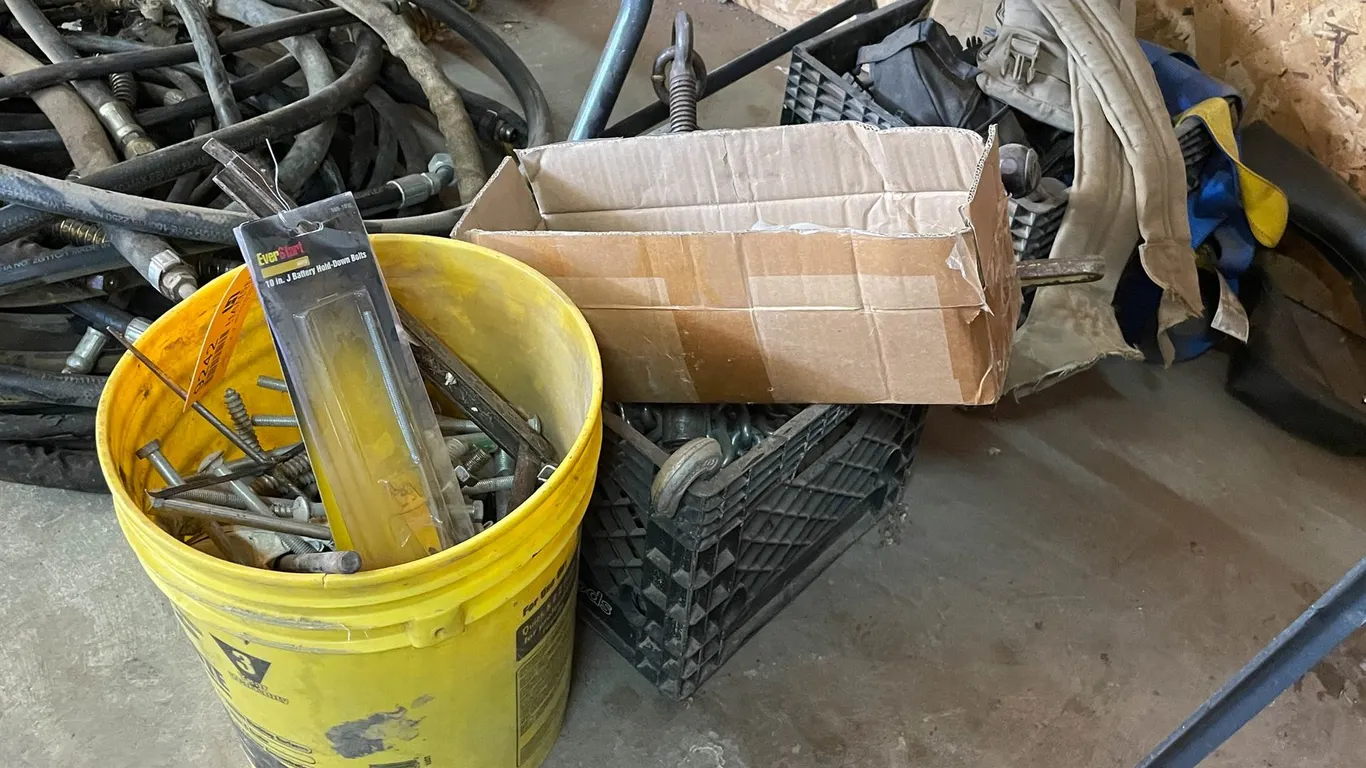 2 Crates and Bucket Full of Hardware and More