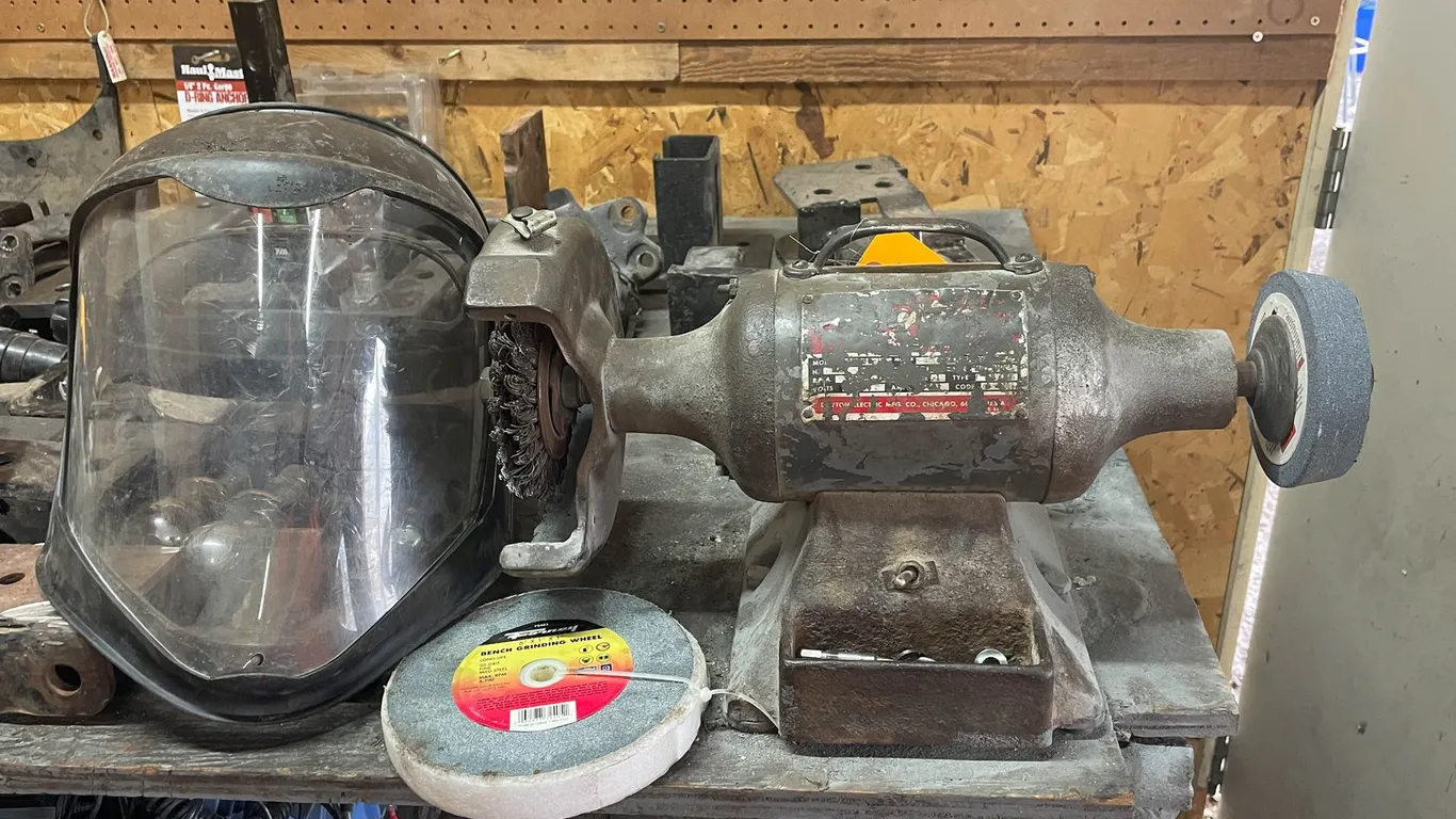 Bench Grinder, Face Shield and Extra Wheel