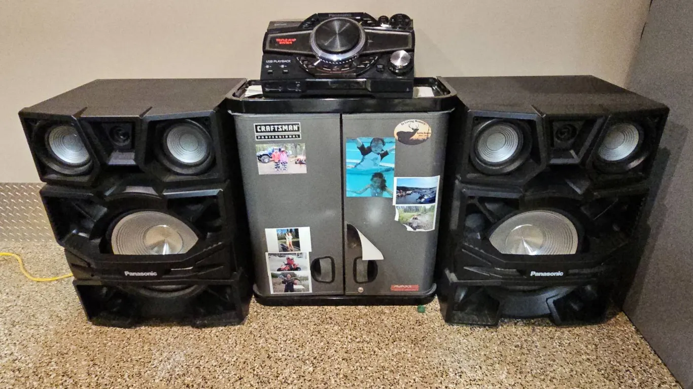Panasonic Triple-Amp Bluetooth Stereo System with USB Playback and Two Speakers