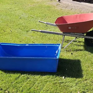 Erie Wheelbarrow and Koenders Blue Plastic Trough