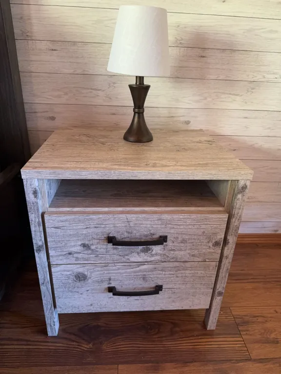 Modern Nightstand with Lamp
