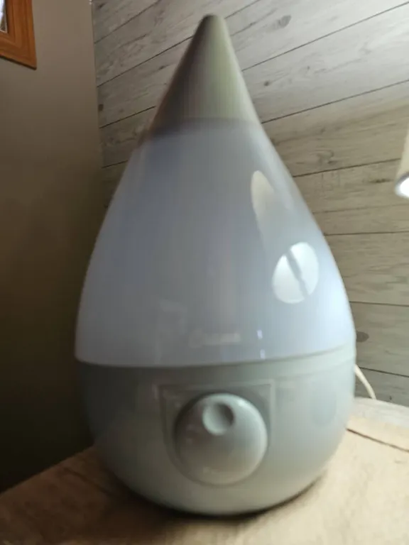 Crane Drop Ultrasonic Cool Mist Humidifier Grey and White