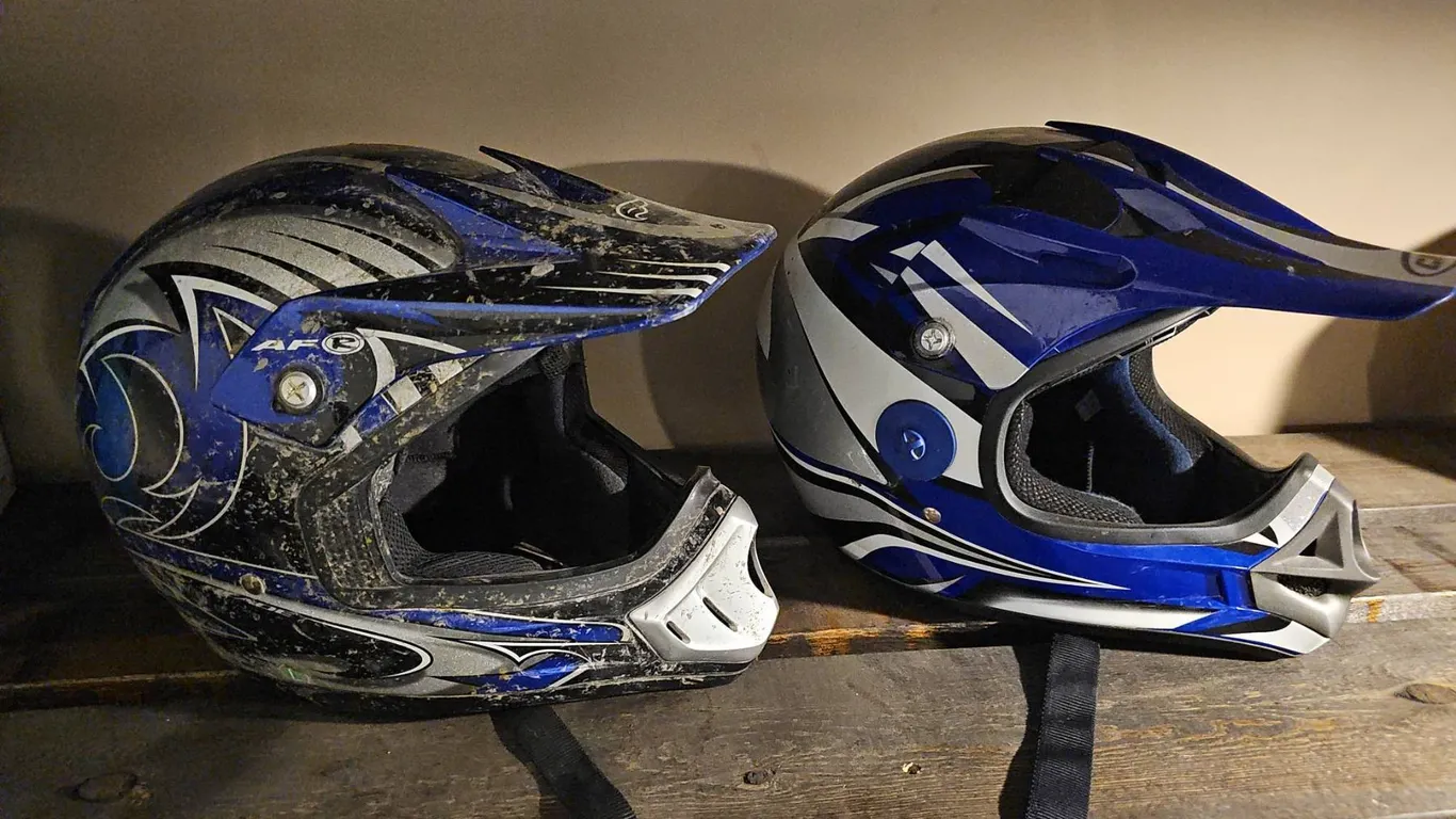 Full Face Adult Motocross Helmets, Blue and Black Graphics