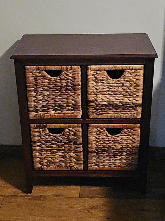 Modern Shelf with Wicker Drawers