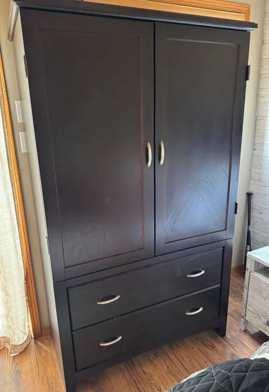 Modern Black Wooden Armoire