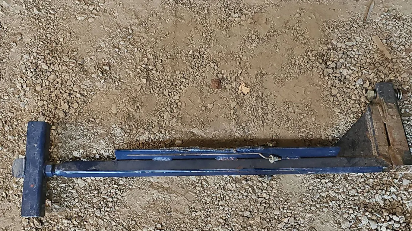 Heavy Duty Steel Implement Jack or Stand with Adjustable Base and Swivel Weldment