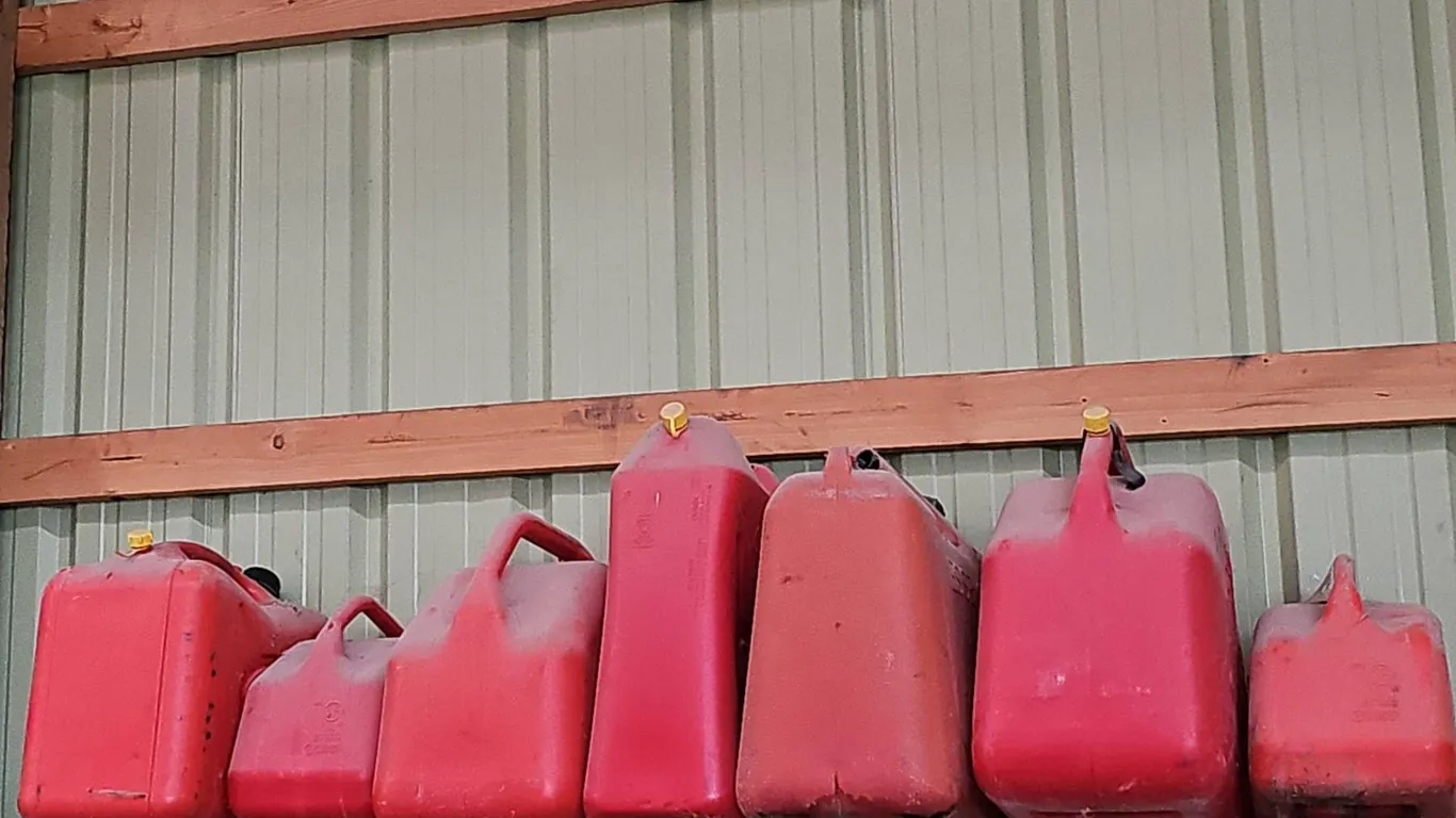 Red Plastic Gas Cans Lot