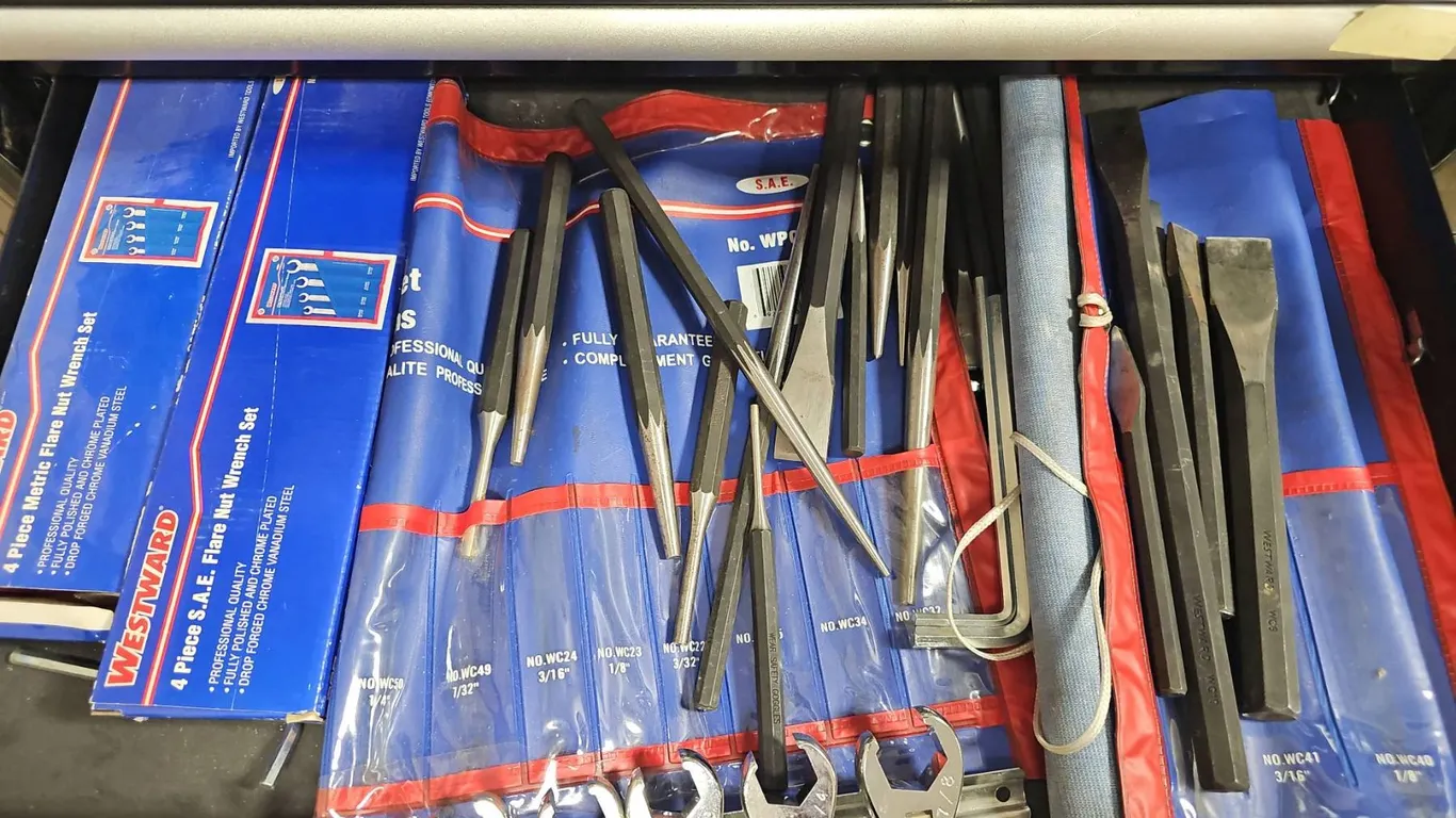 Westward SAE Flare Nut Wrench Set and Punch/Chisel Tool Lot
