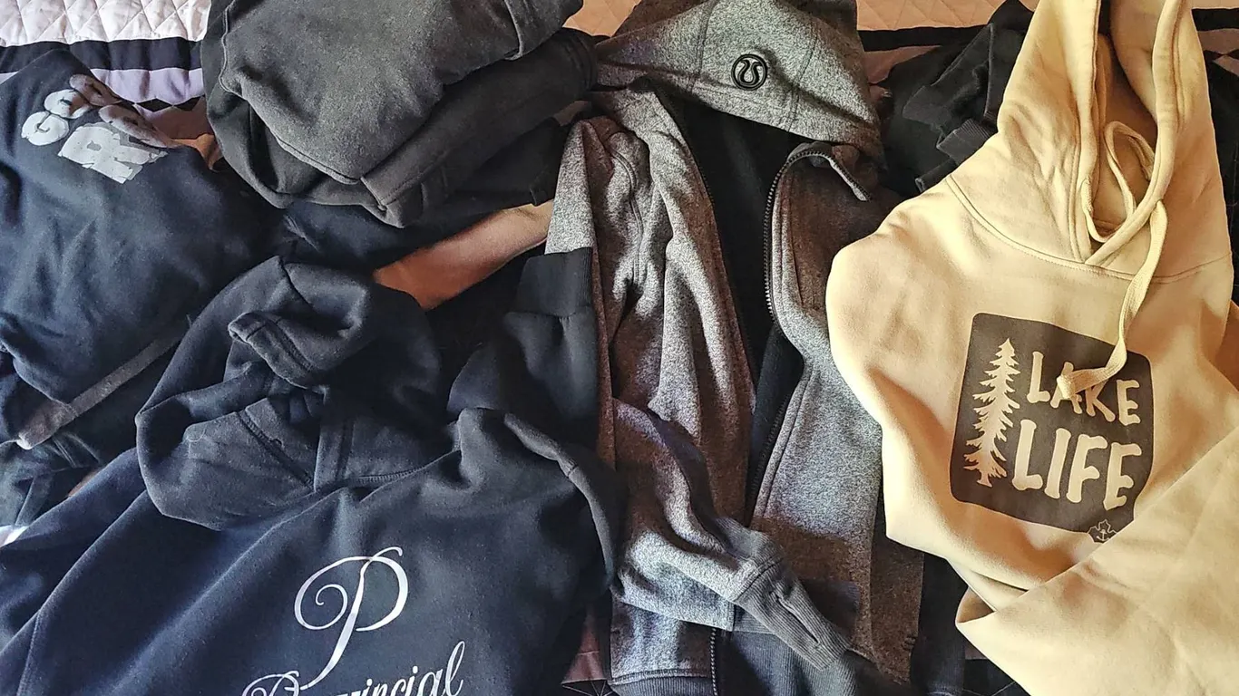 Hoodie Lot Including Lake Life, Provincial Vodka, and Lululemon