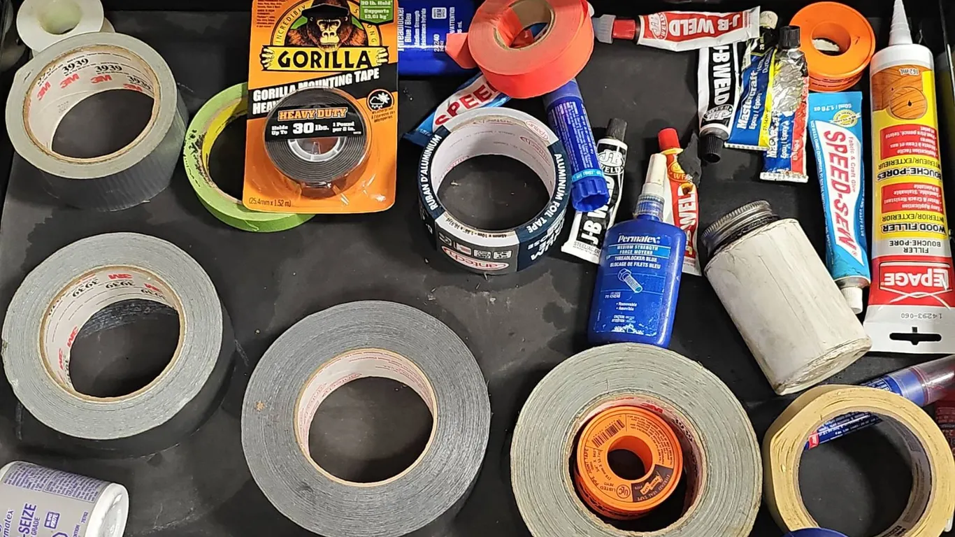 Tapes, Glues, Epoxy, and Sealants Including Gorilla Tape and Speed Set