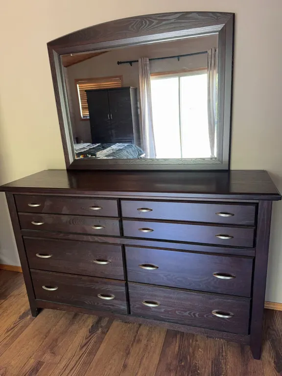 Modern Dark Wood Dresser Like New