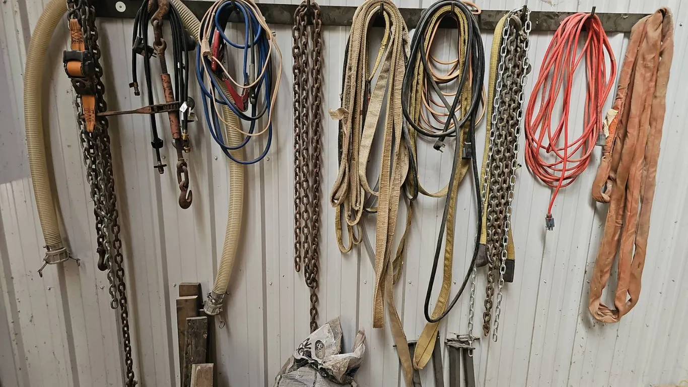 Tow Chains, Tie-Down Straps, Electrical Cords, and Recovery Hooks Lot