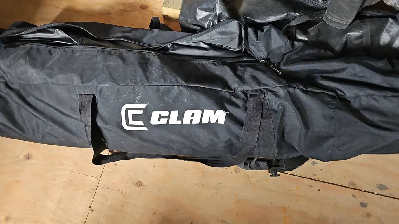 Clam Outdoors Ice Fishing Pop Up Tent with Carrying Bag