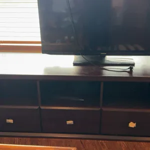 Modern Dark Wood Entertainment Console 5 Feet Long