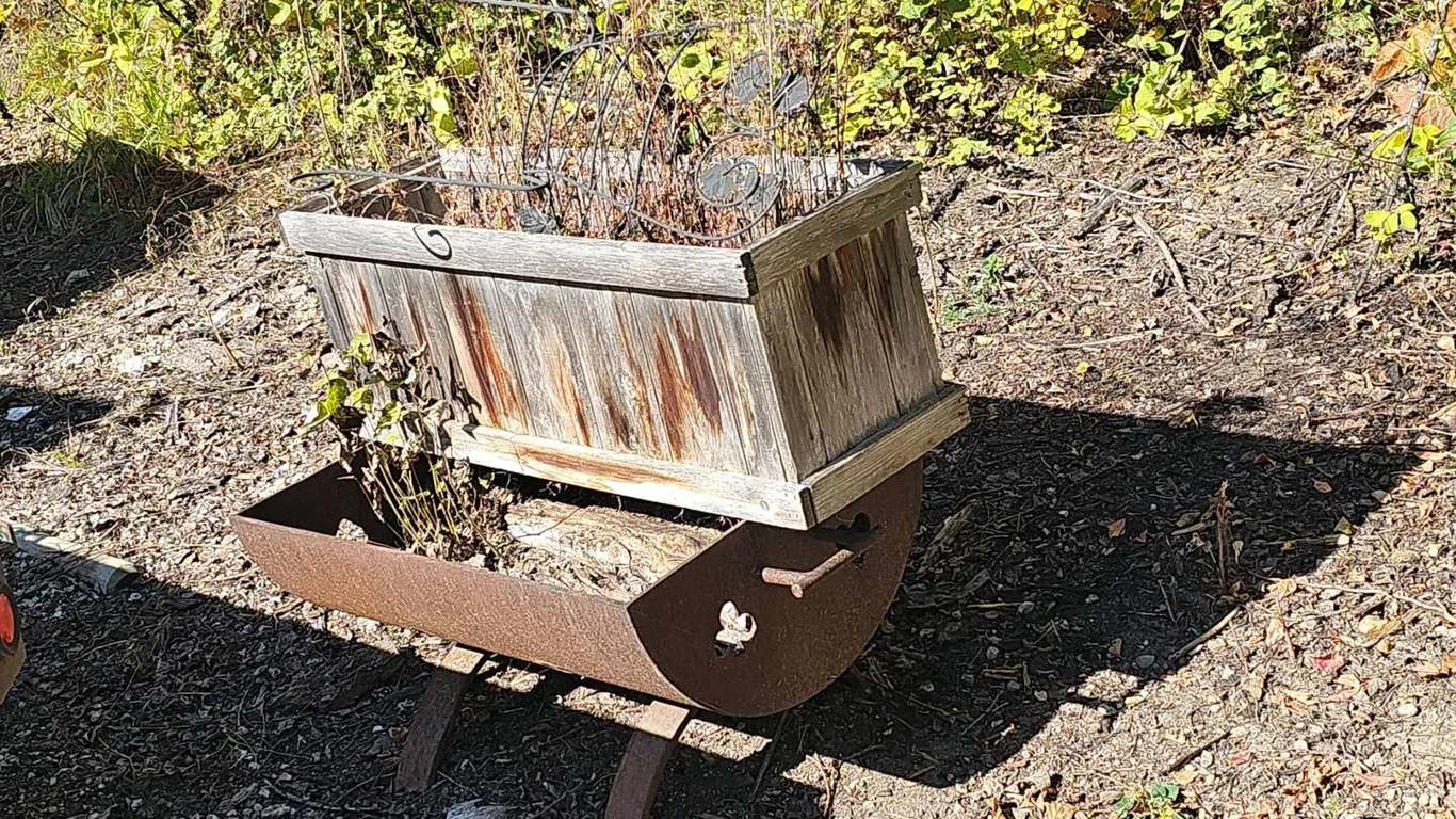 Metal Firepit with Planter
