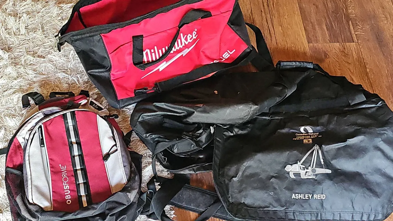 Milwaukee M18 Fuel Tool Bag, ObusForme Backpack, Ashley Reid Duffle Bag Lot