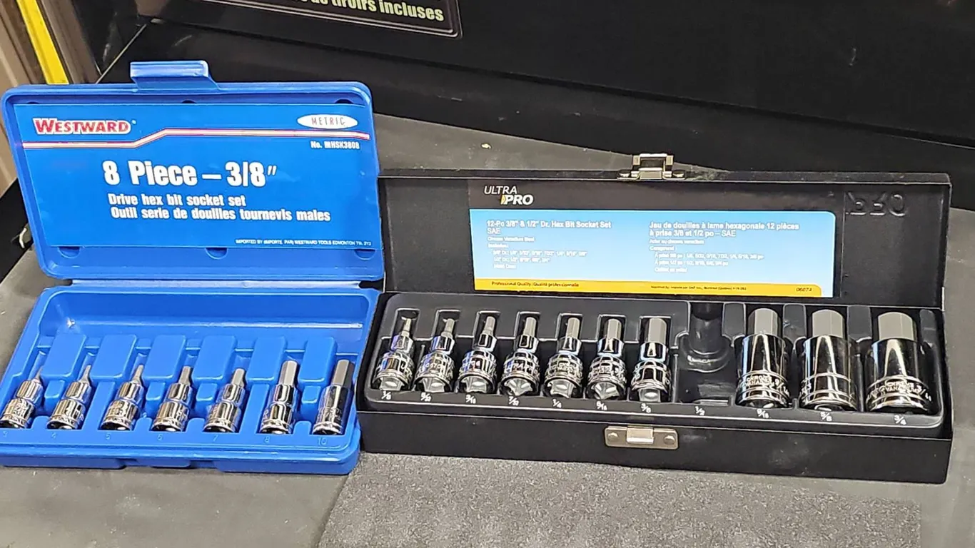 Westward 8pc 3/8" Metric Bit Socket Set and UltraPro 12pc SAE Hex Bit Socket Set