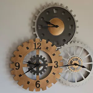 Howard Miller Oversized Gear Wall Clock Trio 3x3 Feet