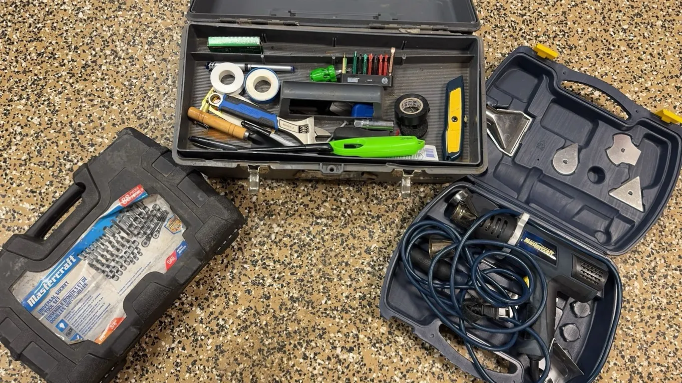 Mastercraft 88-Piece Tool Set, Heat Gun, Toolbox with Hand Tools