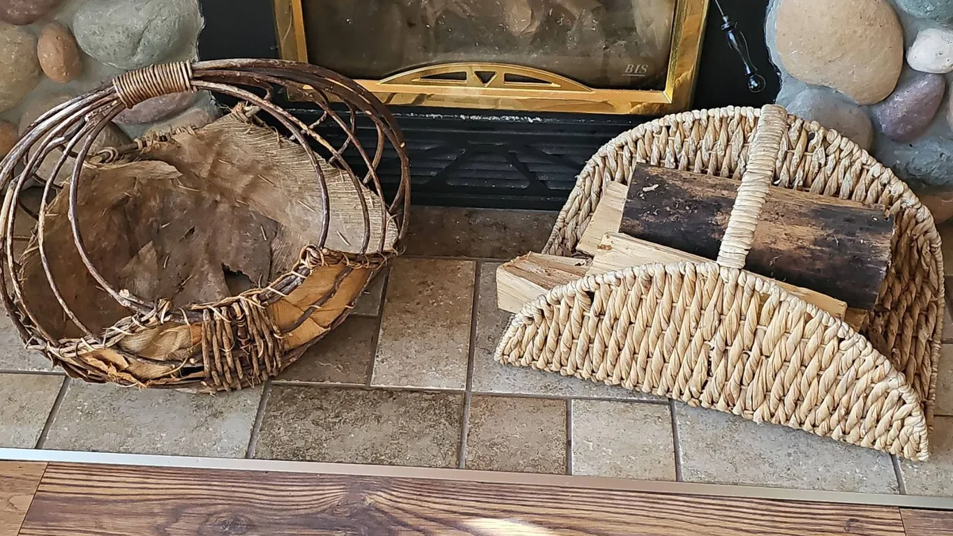 Two large Wooven Baskets