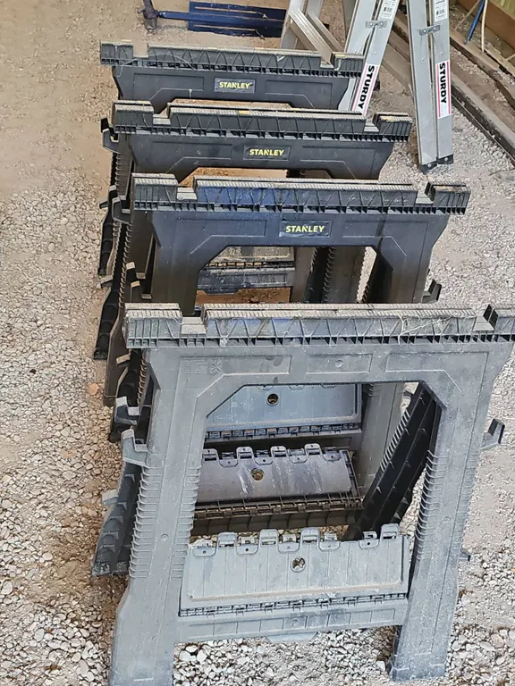 4 Stanley Folding Plastic Sawhorses