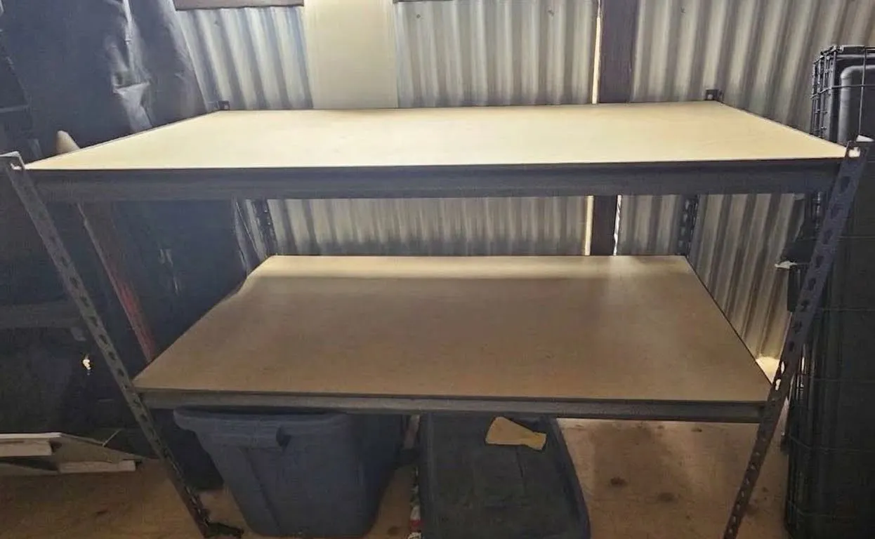 Two Metal Utility Shelves