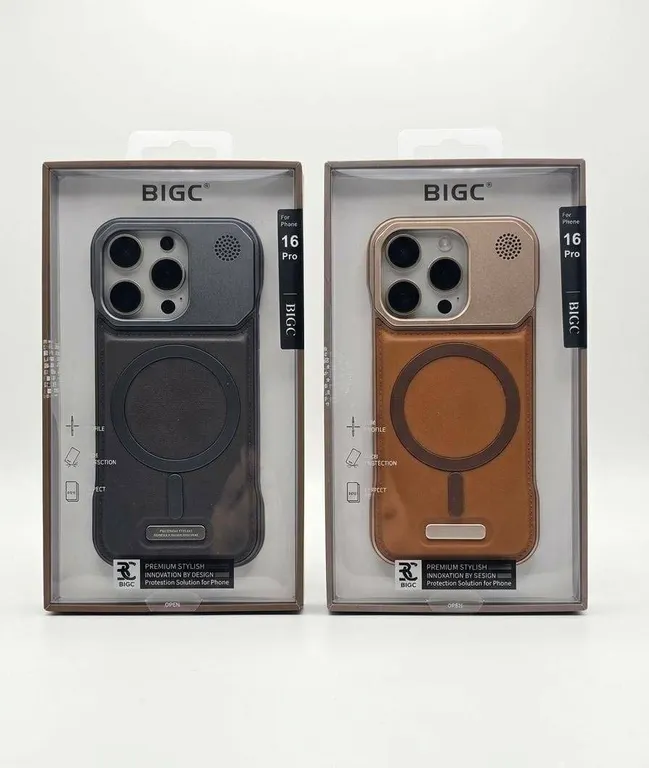 BIGC iPhone 16 Pro Phone Cases Black and Brown Two-Pack MagSafe Compatible