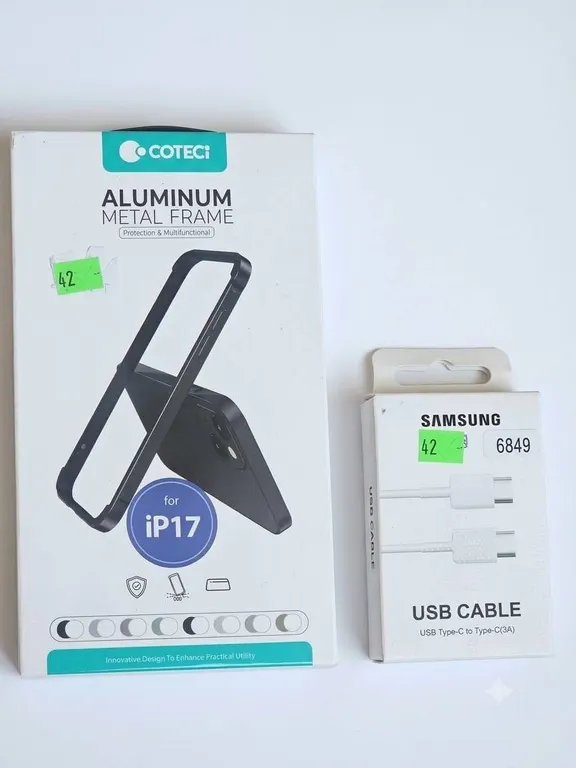 COTECl Aluminum Metal Frame for iP17 and Samsung USB Type-C to Type-C Cable
