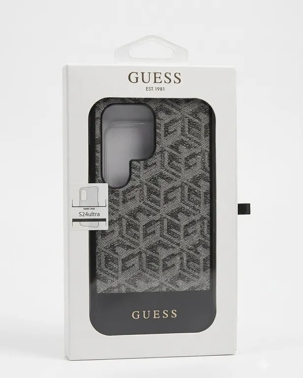 GUESS Geometric Pattern Case for Samsung S24 Ultra in Grey and Black