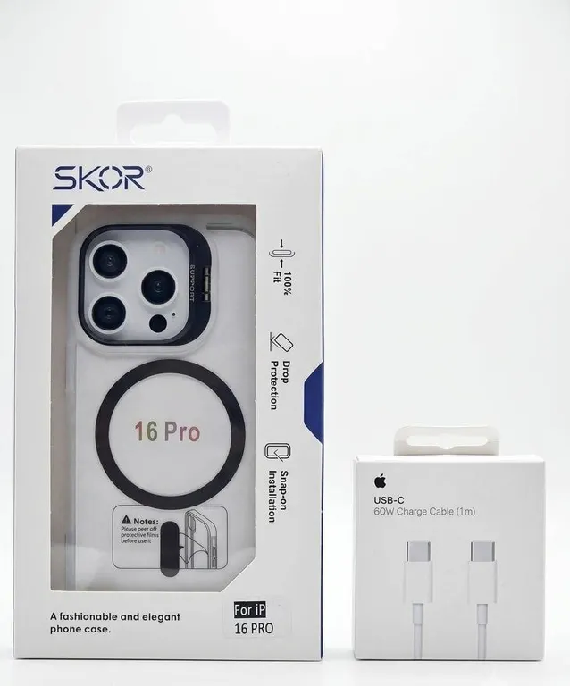 SKOR 16 Pro Case with MagSafe and Apple 60W USB-C Charge Cable (1m)