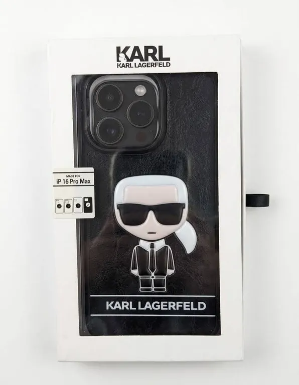 Karl Lagerfeld iPhone 13 Pro Max Case Black 3D Logo Slim Profile Drop Protection