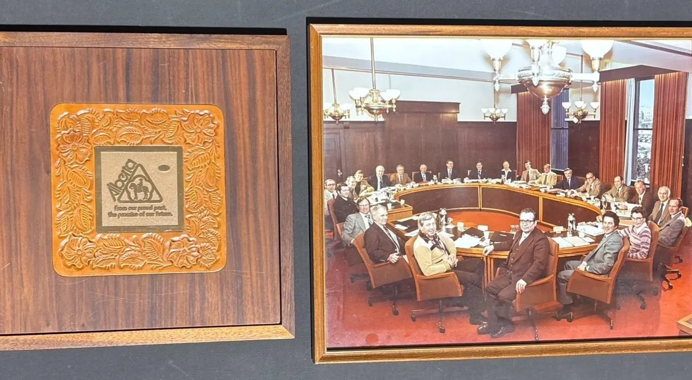 Framed Photo First Ministers' Conference, 'Alberta: Our Proud Past' Plaque